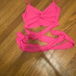 Pink wrap around tank